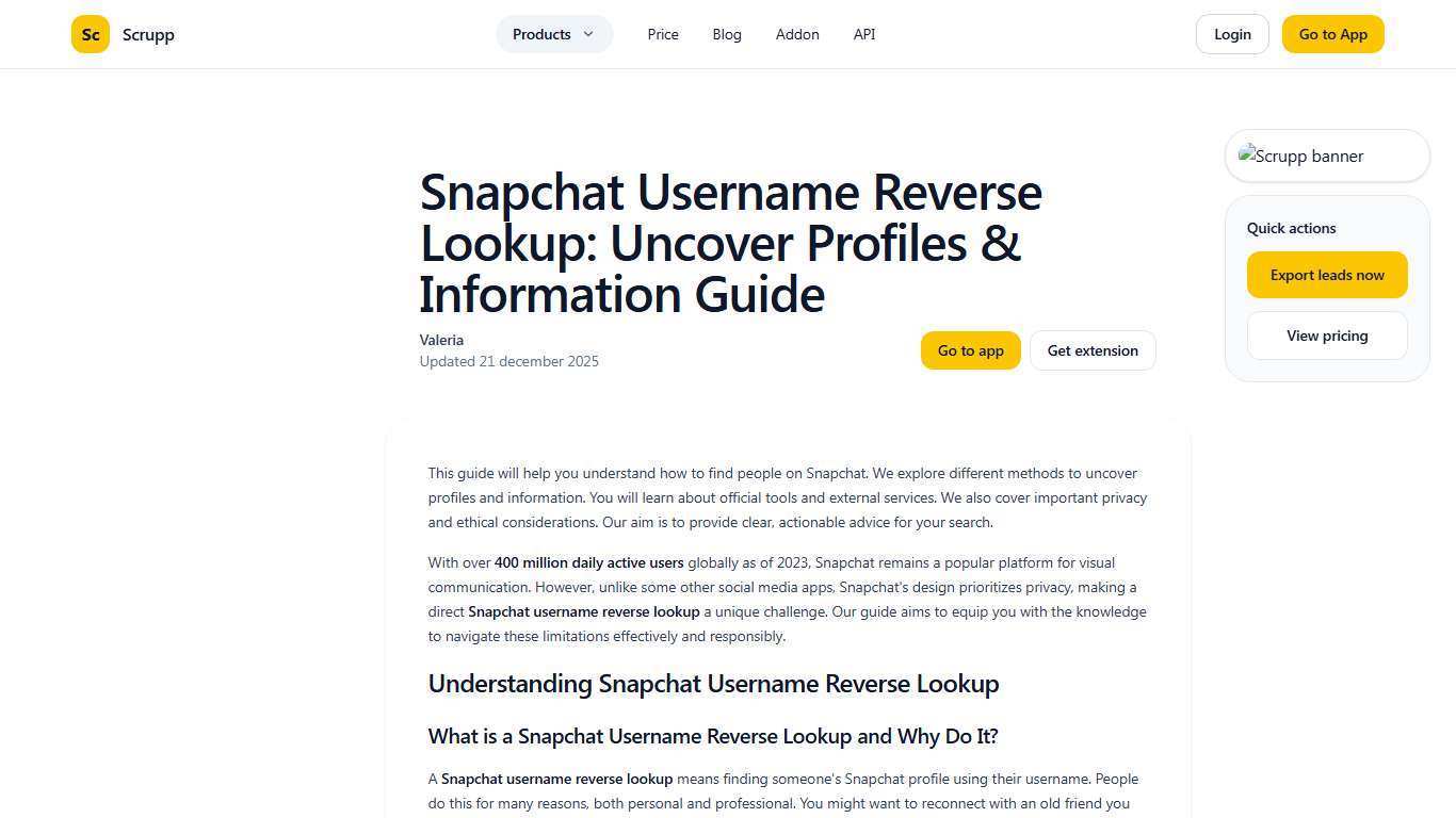 Snapchat Username Reverse Lookup: Uncover Profiles & Information Guide